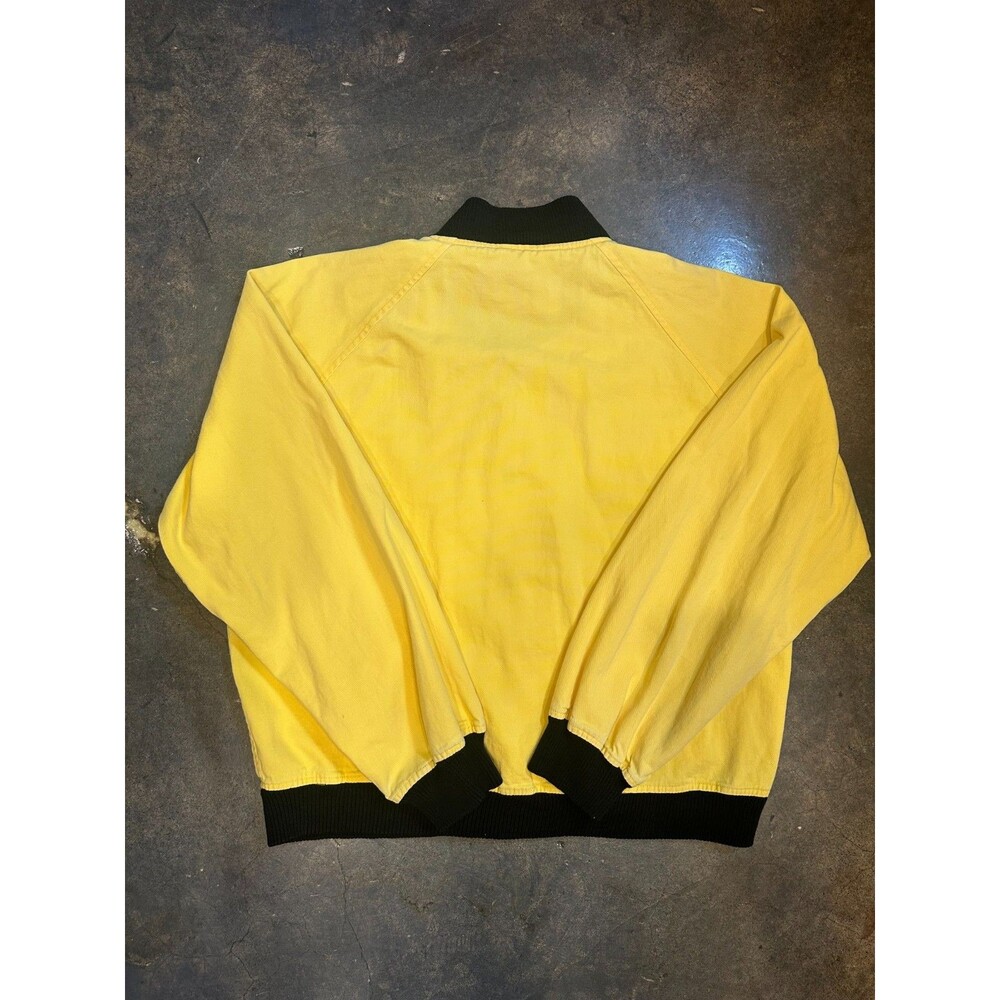 Vintage Yellow Bomber Jacket Large Snap Varsity Style Jacket Park Hill Mens - Picture 6 of 8